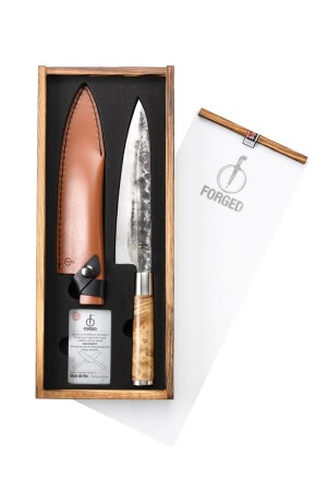 Product detail of Kuchařský nůž VG10  20,5 cm, s koženým pouzdrem, Forged