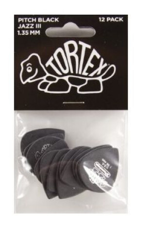 Product detail of Dunlop 482P1.50 - Tortex Pitch Black Jazz III 1.5 12ks