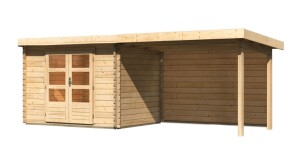 Product detail of Dřevěný domek KARIBU BASTRUP 3 + přístavek 300 cm včetně zadní stěny (9303) natur LG3009