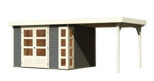 Product detail of Dřevěný domek KARIBU KERKO 5 + přístavek 240 cm (9194) šedý LG2984