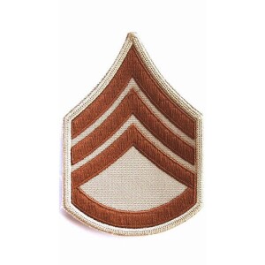 Product detail of Nášivka: Hodnost US ARMY rukávová Staff Sergeant béžová | hnědá