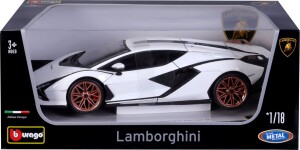 Product detail of Bburago 1:18 TOP Lamborghini Sián FKP 37 White/Black