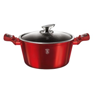 Product detail of BERLINGERHAUS Kastrol s mramorovým povrchem a poklicí 24 cm Burgundy Metallic Line BH-1257