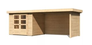 Product detail of Dřevěný domek KARIBU ASKOLA 3 + přístavek 280 cm včetně zadní a boční stěny (77727) natur LG3240