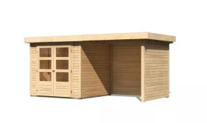 Product detail of Dřevěný domek KARIBU ASKOLA 2 + přístavek 240 cm včetně zadní a boční stěny (77722) natur LG3213