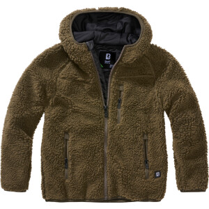 Product detail of Brandit Bunda dětská Kids Teddyfleece Jacket Hooded olivová 122/128