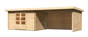 Product detail of Dřevěný domek KARIBU BASTRUP 7 + přístavek 400 cm včetně zadní a boční stěny (9316) natur LG3029