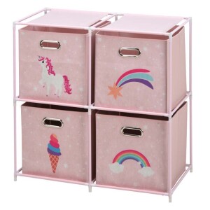 Product detail of HOMESTYLING Zásuvková skříňka dětská 4 úložné boxy růžová KO-C80653200