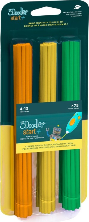 Product detail of Náplň 75 ks do 3D pera 3Doodler Start+ oranžová, žlutá, zelená