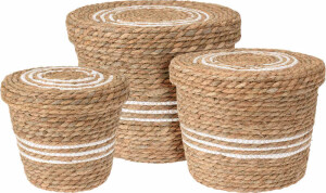 Product detail of PROGARDEN Košík úložný s víkem sada 3 ks pletený ROMANO KO-KR2002610
