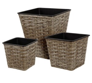 Product detail of PROGARDEN Sada květináčů čtvercových 3 ks polyratan šedá KO-VM3000120seda
