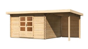 Product detail of Dřevěný domek KARIBU BASTRUP 7 + přístavek 200 cm včetně zadní stěny (9313) natur LG3022