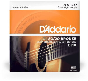 Product detail of D'Addario EJ10 80/20 Bronze Extra Light - .010 - .047