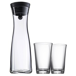Product detail of Karafa na vodu BASIC 1 l, sada 3 ks, se 2 sklenicemi, černá, WMF