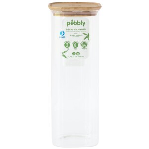 Product detail of Dóza na potraviny PKV-007 2,2 l, sklo / bambus, Pebbly