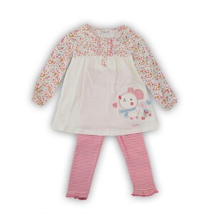 Product detail of Kojenecký set, šaty a legíny, Minoti, MOUSE 10, růžová - 80/86 | 12-18m