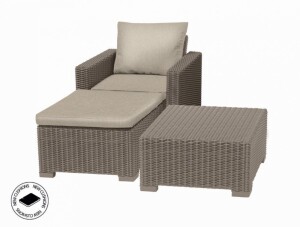 Product detail of Keter Zahradní nábytek Keter set stůl + křeslo + podnožka California cappuccino KT-610225