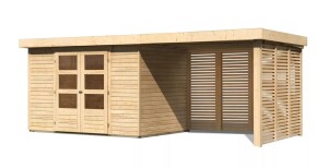 Product detail of Dřevěný domek KARIBU ASKOLA 4 + přístavek 280 cm včetně zadní a boční stěny (9182) natur LG3274