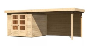 Product detail of Dřevěný domek KARIBU ASKOLA 3,5 + přístavek 280 cm včetně zadní stěny (9149) natur LG3250