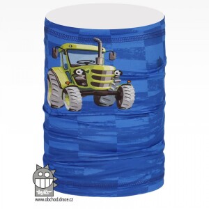 Product detail of Multifunkční nákrčník Dráče - vzor 76, modrá, traktor Barva: Modrá, Velikost: S