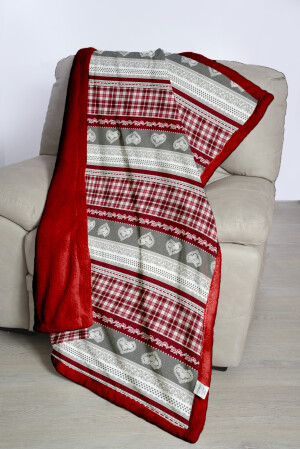 Product detail of B.E.S. - Petrovice, s.r.o. Deka s beránkem mikroflanel Tartan Heart, dárkové balení Rozměr: 200x230