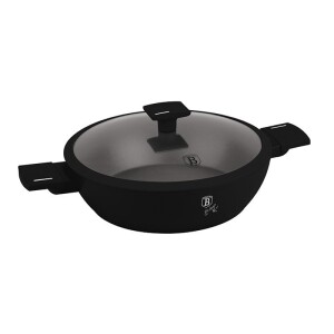 Product detail of BERLINGERHAUS Pánev hluboká s titanovým povrchem a poklicí 28 cm Matte Black Collection BH-8185