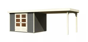Product detail of Dřevěný domek KARIBU ASKOLA 5 + přístavek 280 cm (9159) šedý LG3197