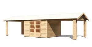 Product detail of Dřevěný domek KARIBU THERES 7 vč. dvou přístavku (31460) natur LG3156