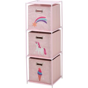 Product detail of HOMESTYLING Skříňka se 3 boxy dětská růžová KO-C80653190