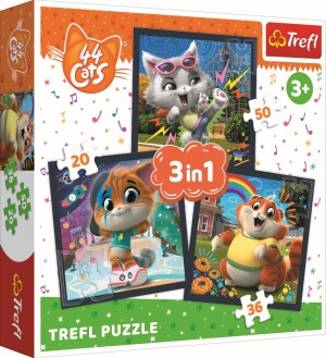 Product detail of Trefl Puzzle 3v1 - Seznamte se s milými kočkami
