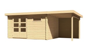 Product detail of Dřevěný domek KARIBU BASTRUP 8 + přístavek 200cm včetně zadní stěny (9317) natur LG3030