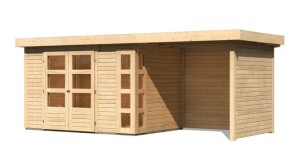 Product detail of Dřevěný domek KARIBU KERKO 4 + přístavek 240 cm včetně zadní a boční stěny (82942) natur LG2973