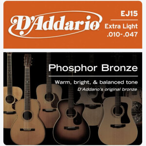 Product detail of D'Addario EJ15 Phosphor Bronze Extra Light - .010 - .047