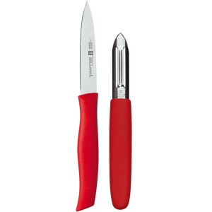 Product detail of Loupací nůž TWIN GRIP, sada 2 ks, se škrabkou, červená, ZWILLING