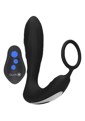 Product detail of Ouch! E-stim & Vibration Butt Plug with Remote Black
