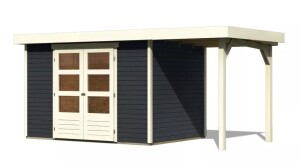 Product detail of Dřevěný domek KARIBU ASKOLA 4 + přístavek 150 cm (38669) antracit LG3257