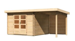 Product detail of Dřevěný domek KARIBU BASTRUP 5 + přístavek 200 cm včetně zadní stěny (9309) natur LG3017