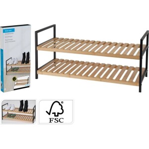 Product detail of HOMESTYLING Botník bambusový 2 police 70 x 30 x 32 cm KO-784630150