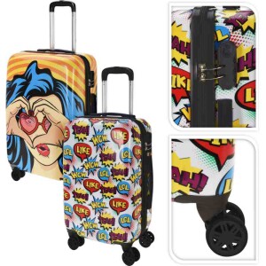 Product detail of PROWORLD Kufr cestovní na kolečkách sada 2 ks  motiv pop art KO-DG9001030