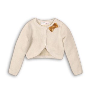 Product detail of Svetr dívčí bolerko celopropínací, Minoti, TIME 3, krémová - 86/92 | 18-24m