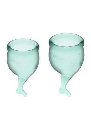 Product detail of Satisfyer Feel Secure Menstruační kalíšek Dark Green sada 2