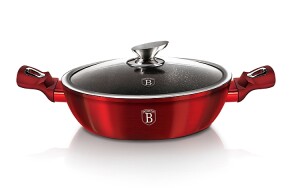 Product detail of BERLINGERHAUS Pekáč kulatý s mramorovým povrchem a poklicí  24 cm Burgundy Metallic Line BH-1262