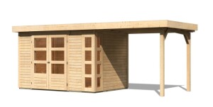Product detail of Dřevěný domek KARIBU KERKO 4 + přístavek 240 cm (82940) natur LG2968