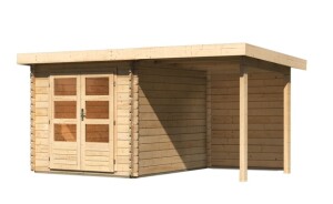 Product detail of Dřevěný domek KARIBU BASTRUP 4 + přístavek 200 cm včetně zadní stěny (9304) natur LG3013