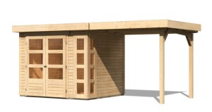 Product detail of Dřevěný domek KARIBU KERKO 3 + přístavek 240 cm (82932) natur LG2952
