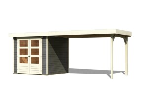 Product detail of Dřevěný domek KARIBU ASKOLA 2 + přístavek 280 cm (82907) šedý LG1767