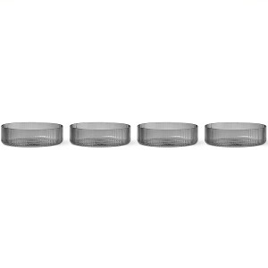 Product detail of Jídelní mísa RIPPLE 12 cm, sada 4 ks, šedá, ferm LIVING