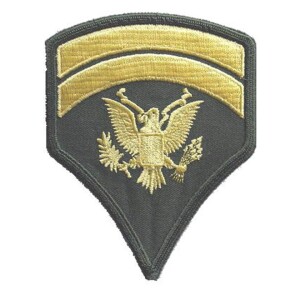 Product detail of Nášivka: Hodnost US ARMY rukávová Specialist Sixth Class olivová | žlutá