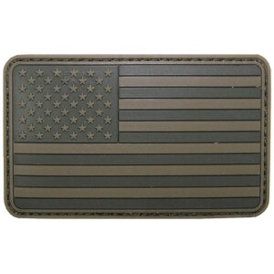 Product detail of Nášivka gumová 3D: Vlajka USA olivová