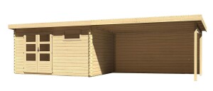 Product detail of Dřevěný domek KARIBU BASTRUP 8 + přístavek 400cm včetně zadní stěny (9319) natur LG3036